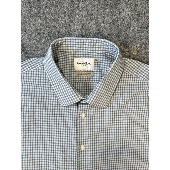 Goodfellow Co Mens Standard Fit Check Shirt Gray White Gingham Long Sleeve XXL - Picture 16 of 16
